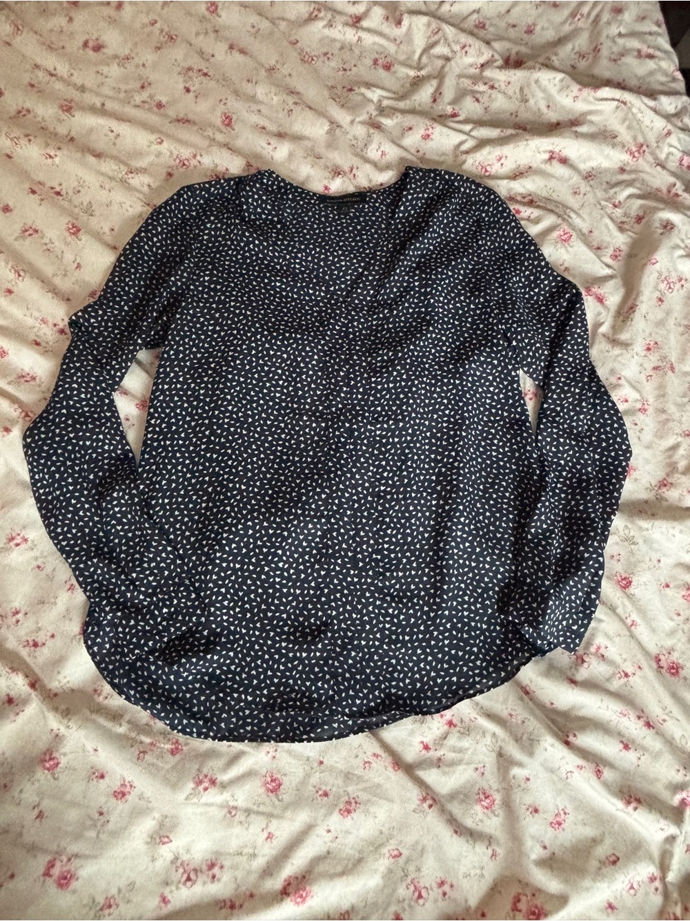 Navy and White Banana Republic Blouse